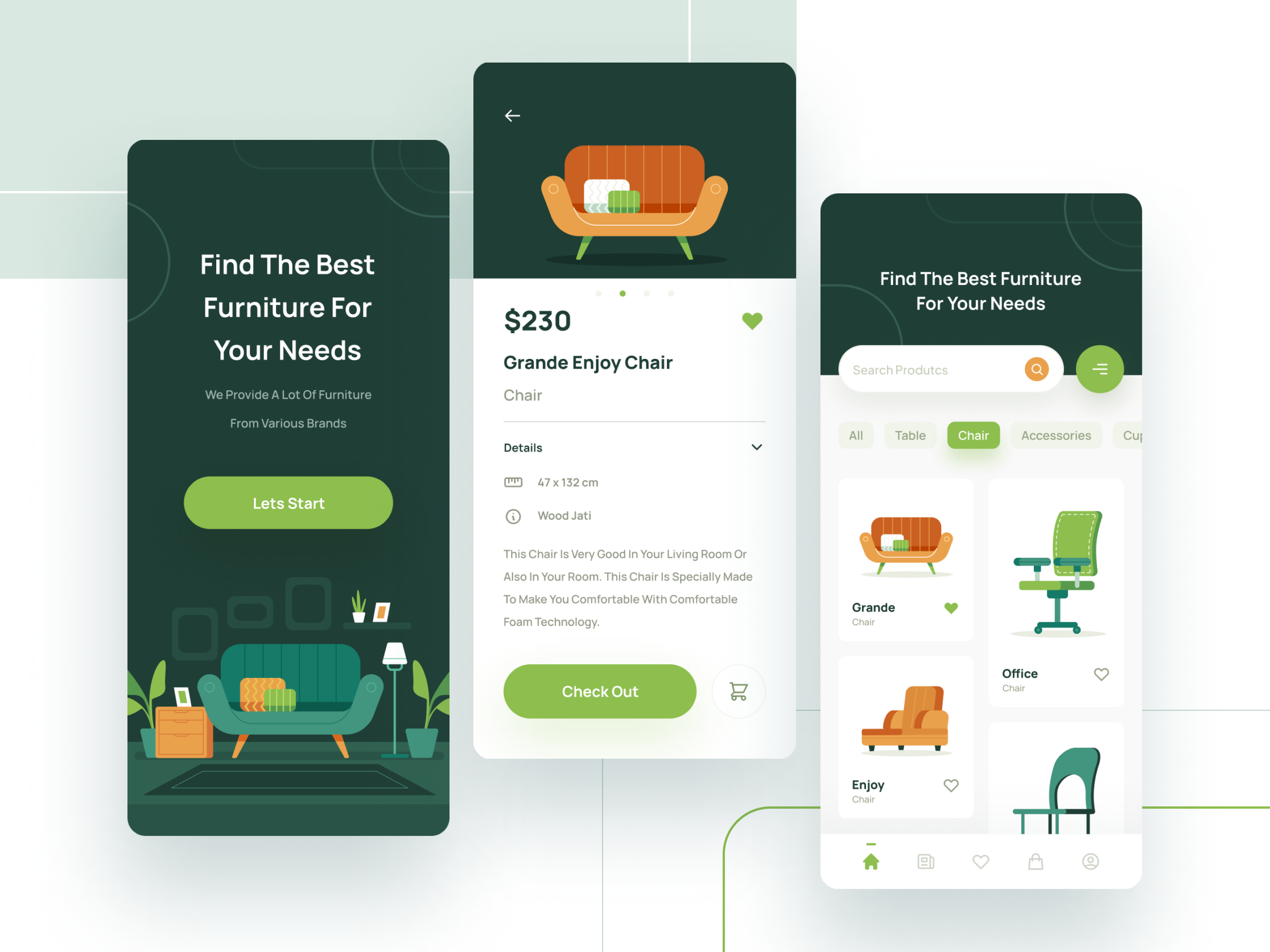 Furniture UI Mobile App Design