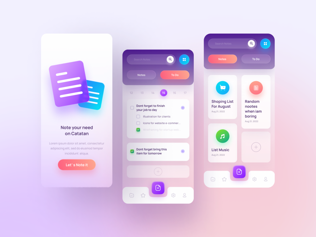 Notes Application UI Design – Greative Design Studio