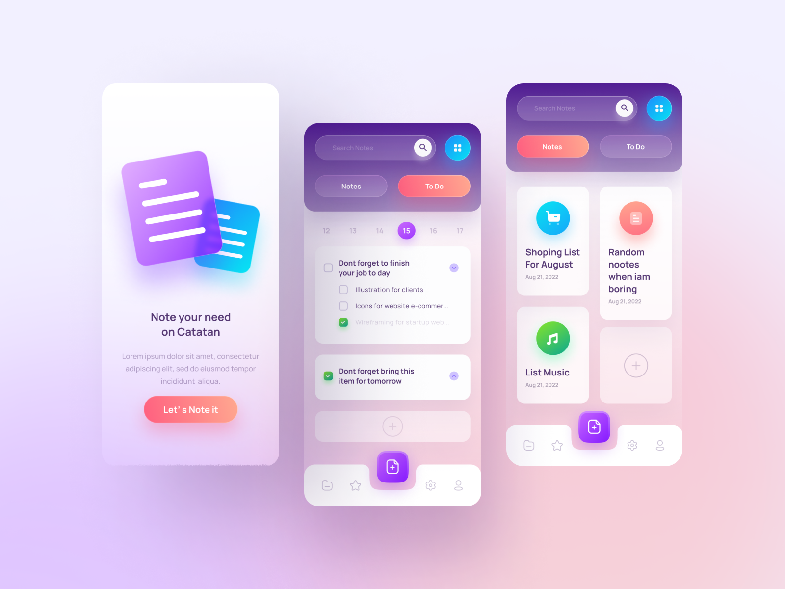 Notes Application UI Design Greative Design Studio