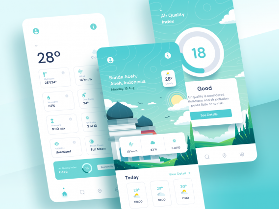 weather mobile app UI Design