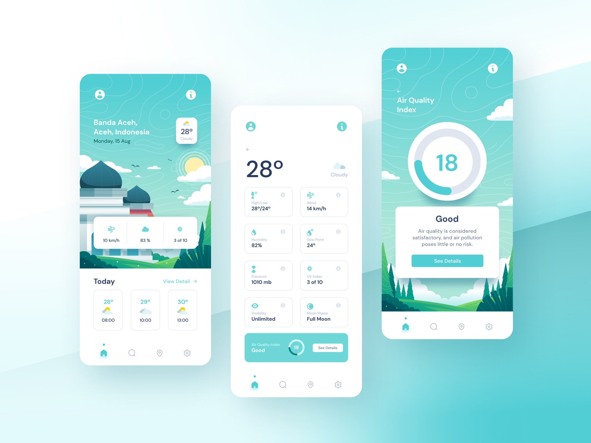 weather mobile app UI Design