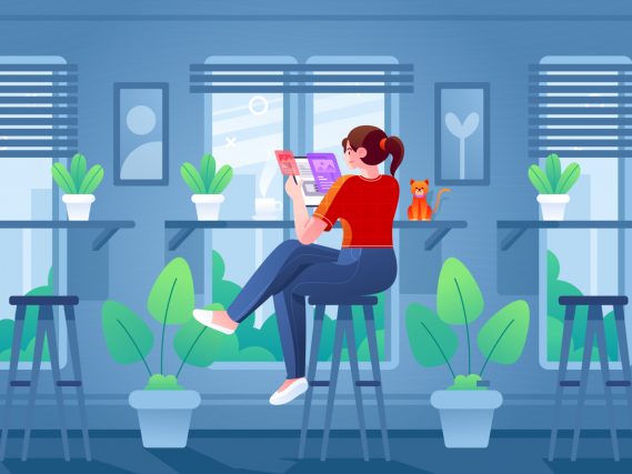 Reading Anywhere Illustration Concept